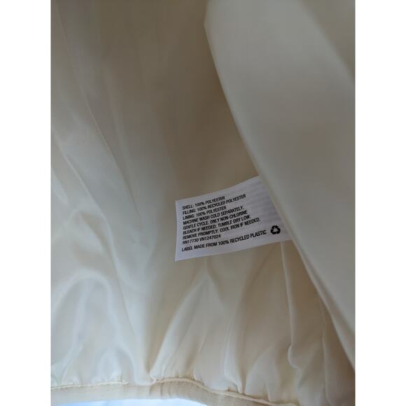 Wild Fable Puffer‎ Coat Hooded Winter Jacket Quilted Zip Up Medium Ivory Short - Picture 6 of 10